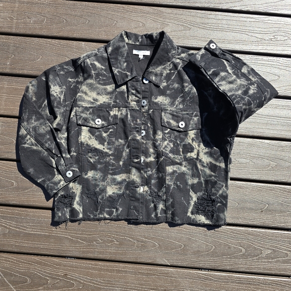 12th Tribe Black and Gray Distressed Jacket - Picture 1 of 10